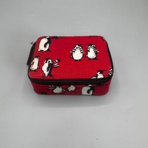 Vera Bradley Pill Case Playful Penguins Red NEW without tags